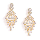 Sparkling CZ Cascade and Floral Earrings