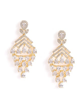 Sparkling CZ Cascade and Floral Earrings