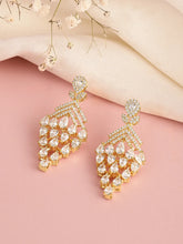 Sparkling CZ Cascade and Floral Earrings