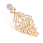 Sparkling CZ Cascade and Floral Earrings