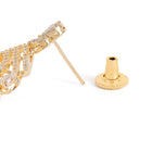 Sparkling CZ Cascade and Floral Earrings