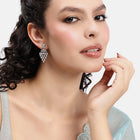 Sparkling CZ Cascade and Floral Earrings