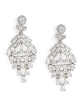 Sparkling CZ Cascade and Floral Earrings
