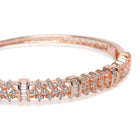 Twinkling Crystal Layered Kada Bangle - Rose Gold