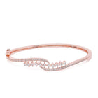 Modern Weave CZ Rose Gold Openable Kada