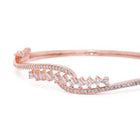 Modern Weave CZ Rose Gold Openable Kada
