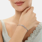 Modern Weave CZ Silver Openable Kada