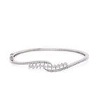 Modern Weave CZ Silver Openable Kada