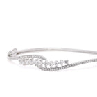Modern Weave CZ Silver Openable Kada