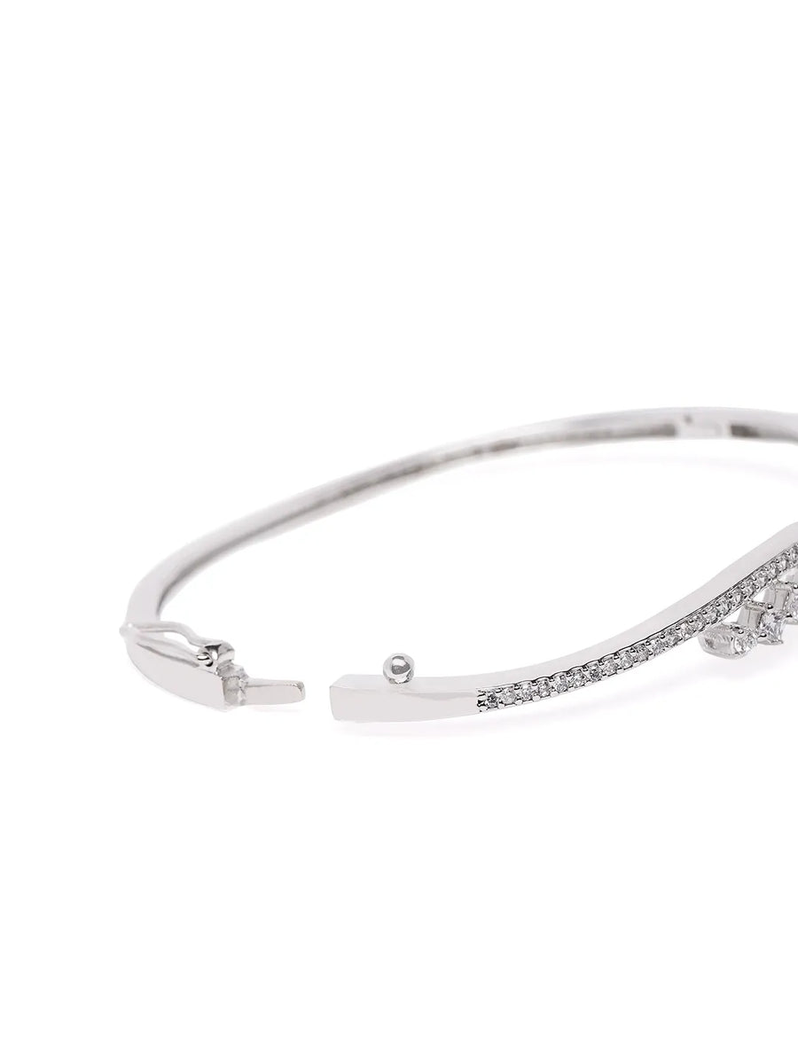 CZ Leaf Trail Openable Kada Bracelet
