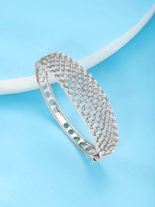 CZ Kada Bangle – Stunning Stone Bangle Jewellery by Peora
