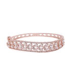 CZ Round Cut Glam Bracelet Kada - Rose Gold