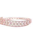 CZ Round Cut Glam Bracelet Kada - Rose Gold