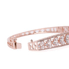 CZ Round Cut Glam Bracelet Kada - Rose Gold