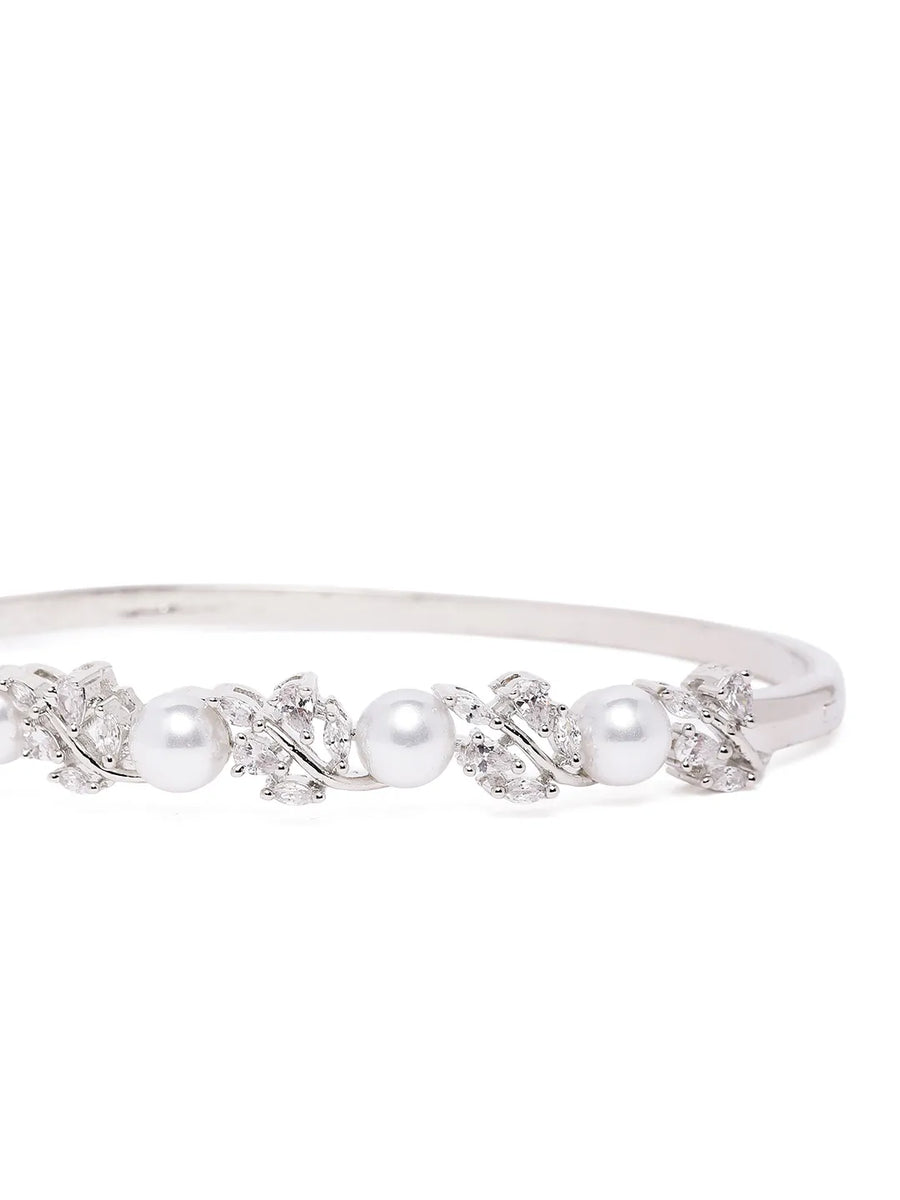 Lustrous Pearl & Crystal Fusion Kada