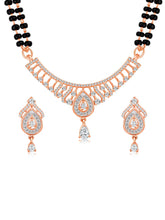 Glittering Rose Gold CZ Mangalsutra Set