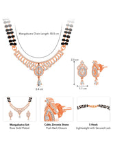 Glittering Rose Gold CZ Mangalsutra Set