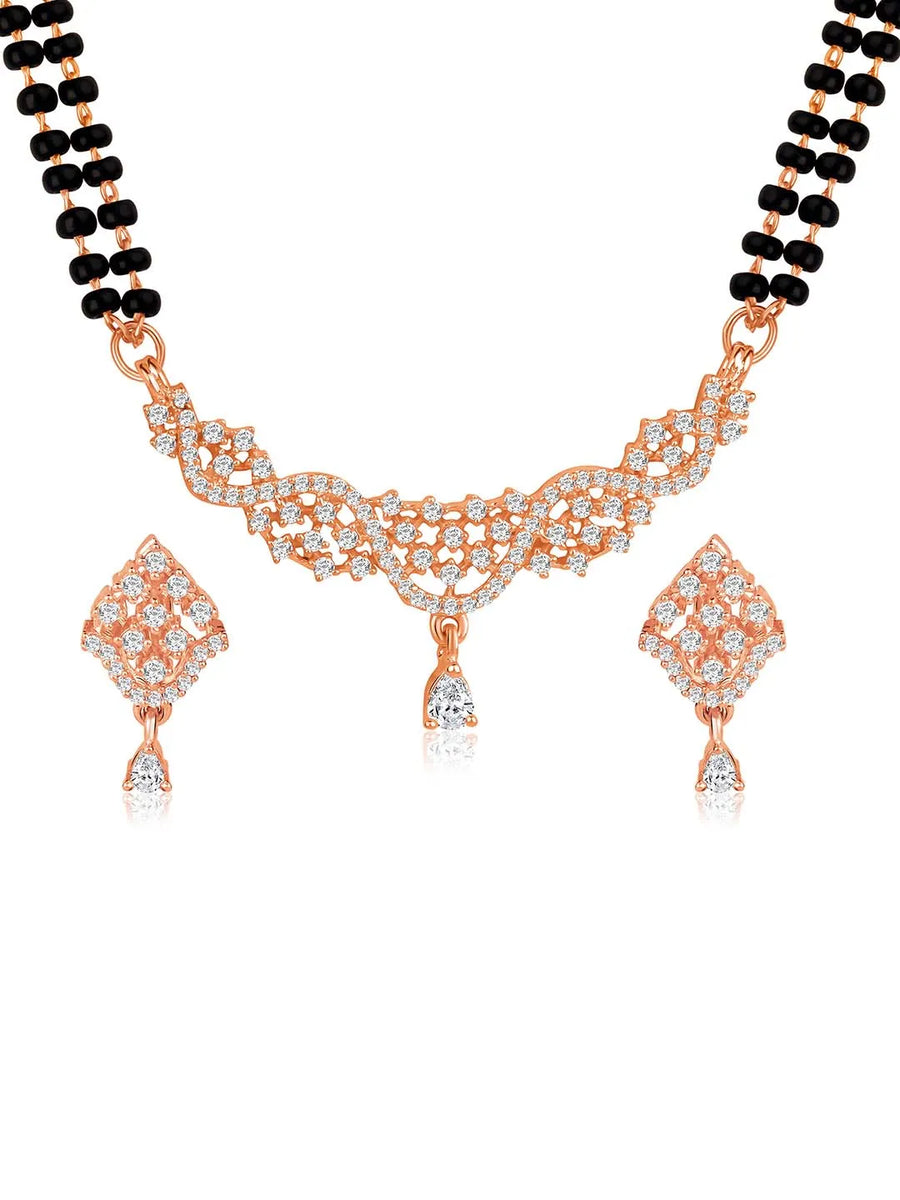 CZ Mangalsutra Set | Elegant & Sparkling Designs by Peora

