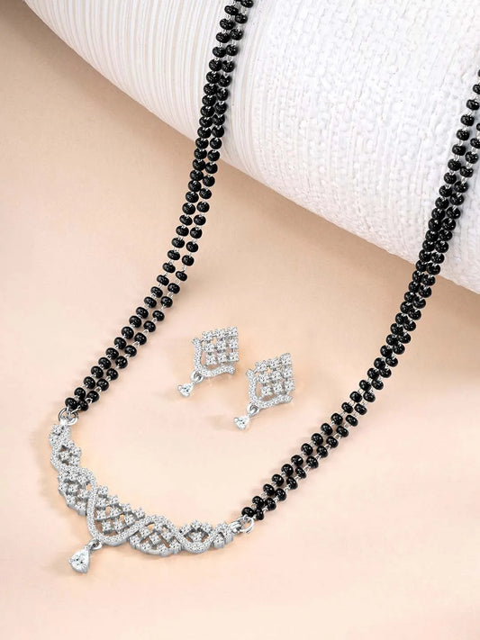 CZ Mangalsutra Set | Elegant & Sparkling Designs by Peora

