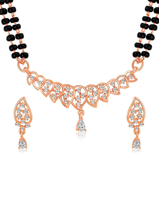 CZ Shimmering Mangalsutra Set | Elegant Sparkle by Peora

