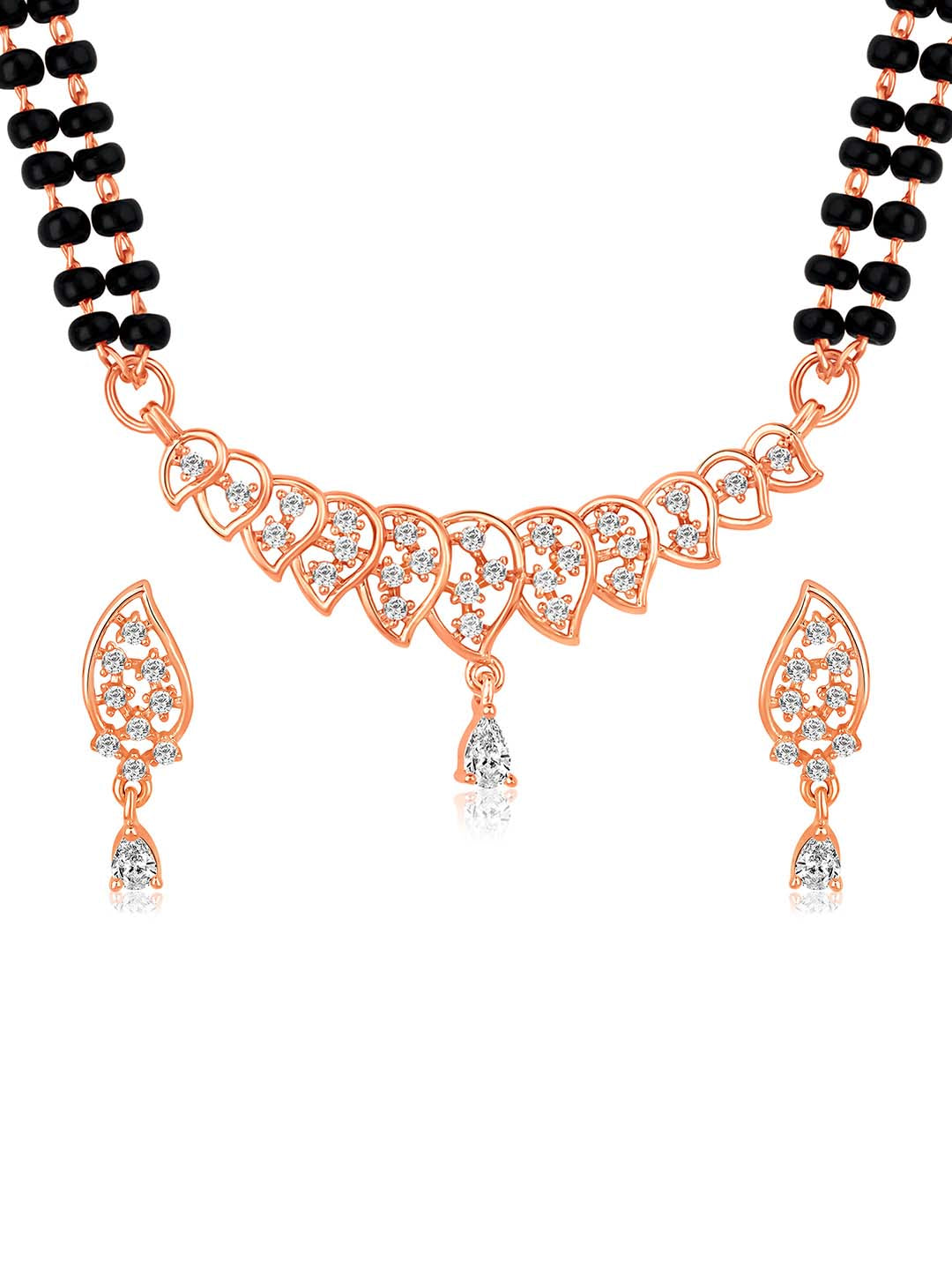 Shimmering Rose Gold CZ Mangalsutra set