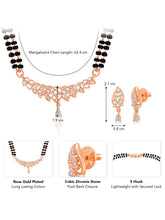 Shimmering Rose Gold CZ Mangalsutra set