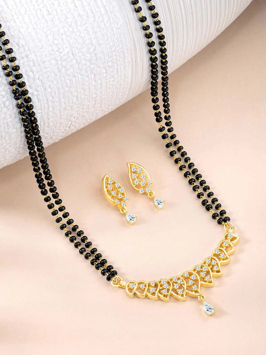 CZ Shimmering Mangalsutra Set | Elegant Sparkle by Peora

