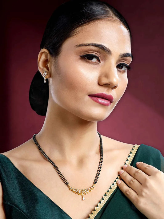 CZ Shimmering Mangalsutra Set | Elegant Sparkle by Peora

