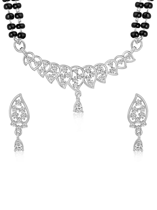 CZ Shimmering Mangalsutra Set | Elegant Sparkle by Peora

