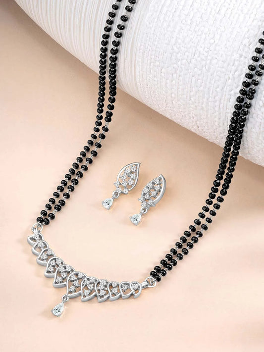 CZ Shimmering Mangalsutra Set | Elegant Sparkle by Peora

