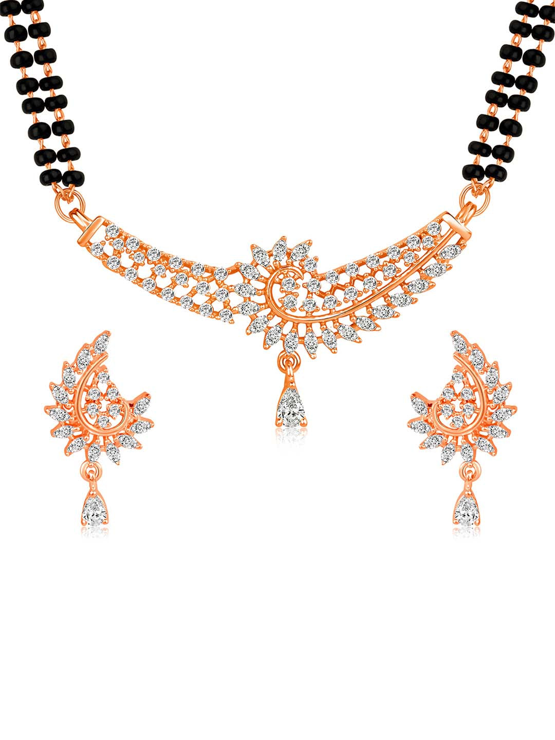 Classic Radiance Rose Gold CZ Mangalsutra set