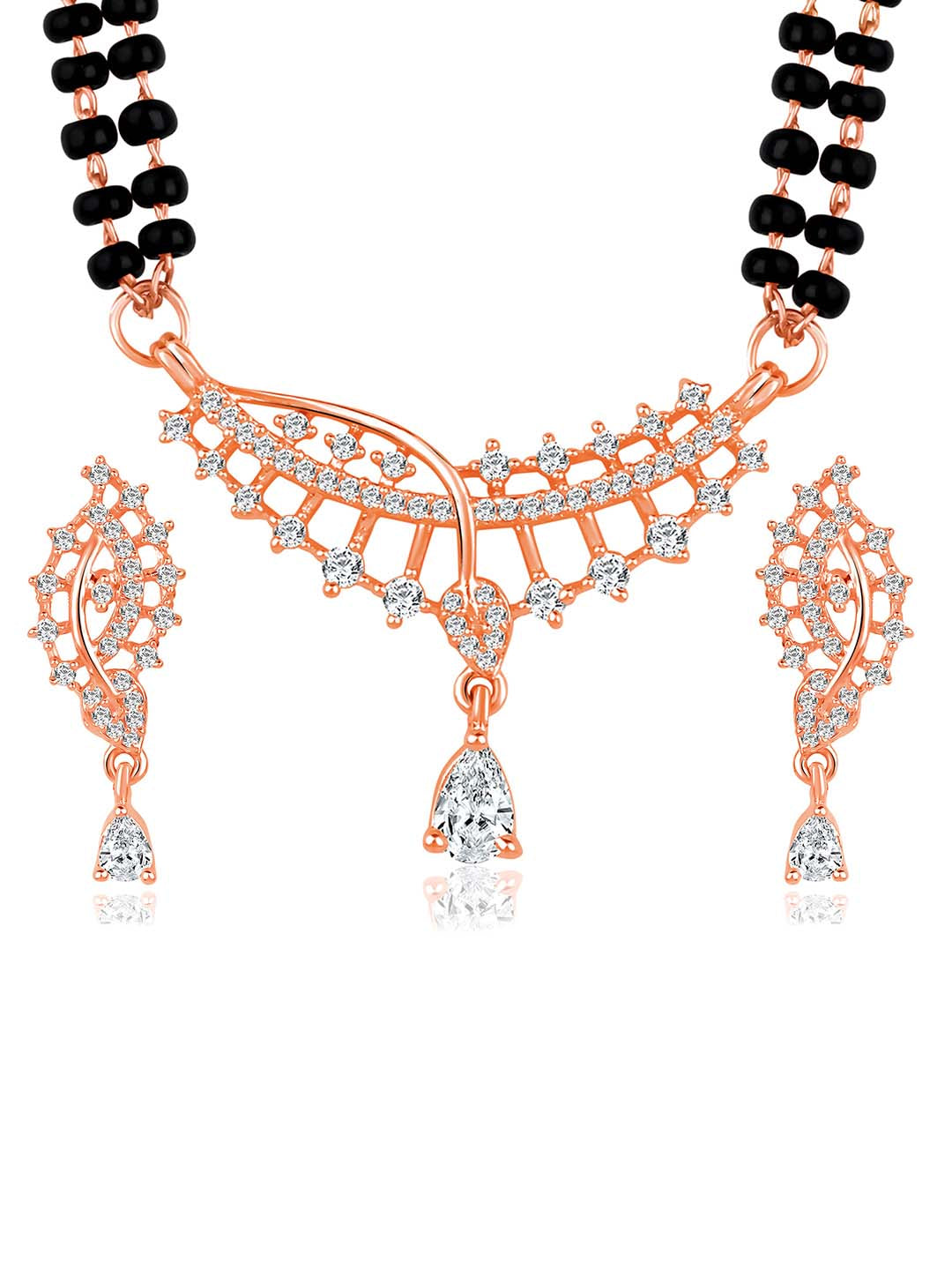 Chic Sparkle Rose Gold CZ Mangalsutra set