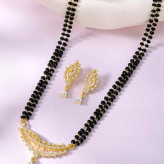 Chic Sparkle CZ Mangalsutra set - Gold