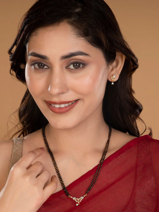 Dainty Shine Mangalsutra Earrings Set