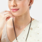 CZ Studded Black Bead Mangalsutra Set