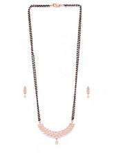 CZ Studded Black Bead Mangalsutra Set