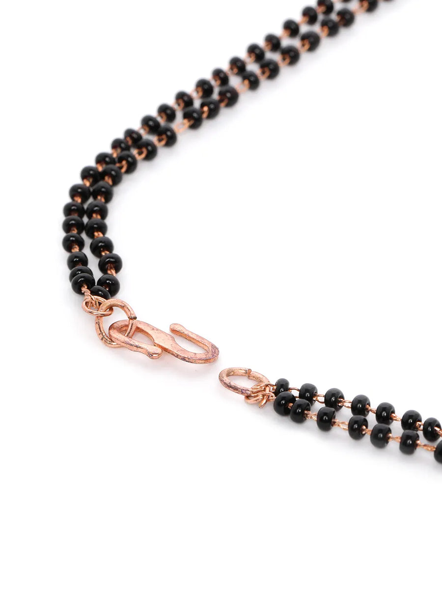CZ Studded Black Bead Mangalsutra Set