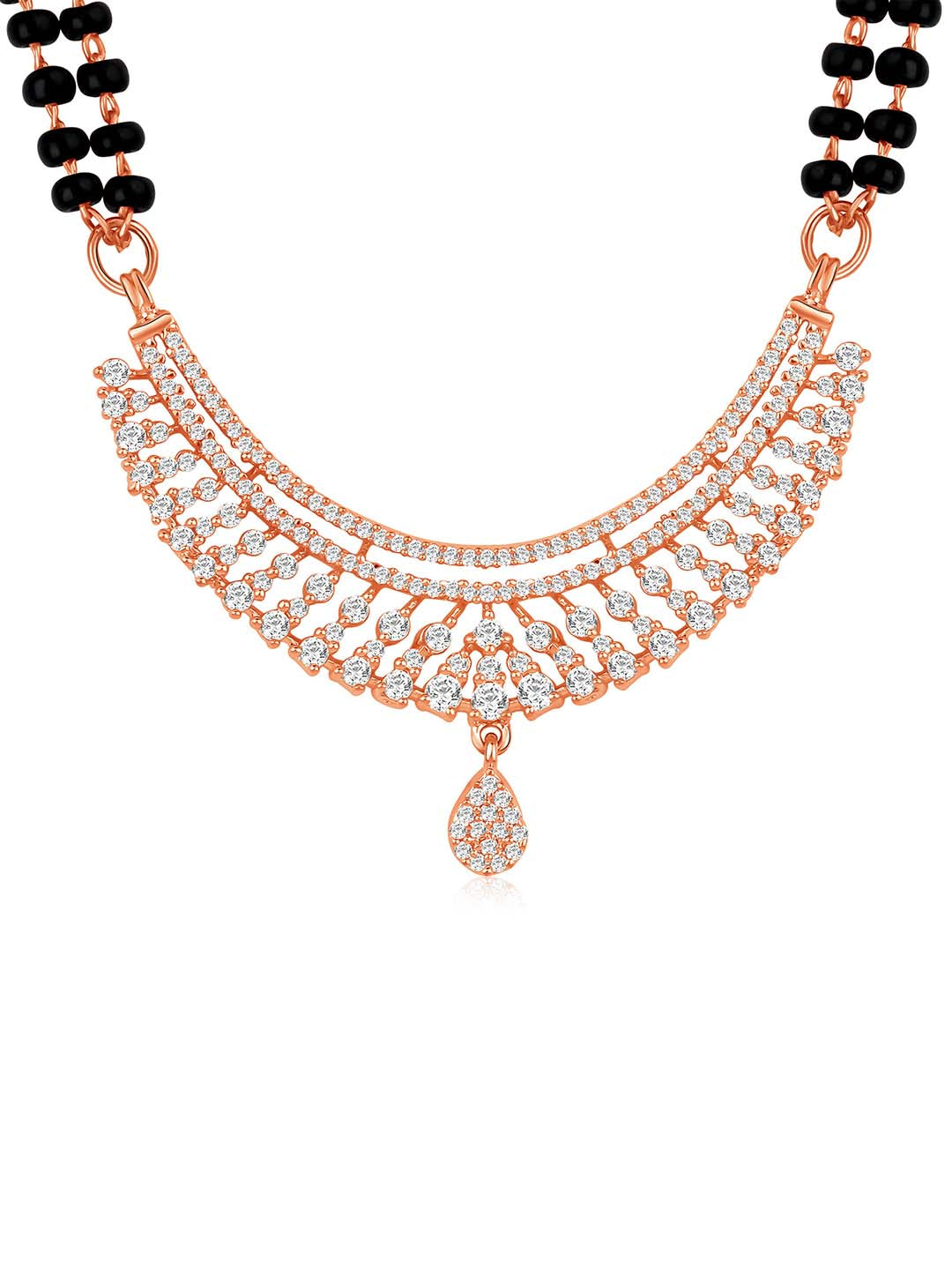 Shining Rose Gold CZ Mangalsutra Set