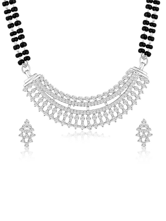 Charming Chic Glow CZ Mangalsutra - Silver