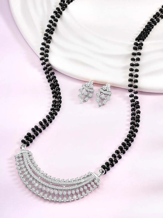 Charming Chic Glow CZ Mangalsutra - Silver