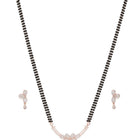 Floral Design Modern Mangalsutra Set - Rose Gold