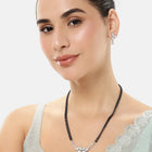 Floral Design Modern Mangalsutra Set - Silver