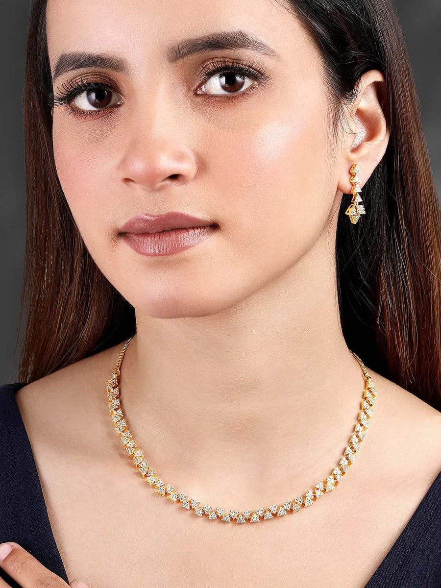 Chronicles CZ Necklace Set – Regal CZ Jewellery by Peora
