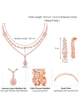 Lustrous Layers Droplet Divinity CZ Necklace Set