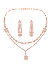 Lustrous Layers Droplet Divinity CZ Necklace Set