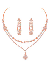 Lustrous Layers Droplet Divinity CZ Necklace Set