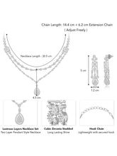 Lustrous Layers Droplet Divinity CZ Necklace Set