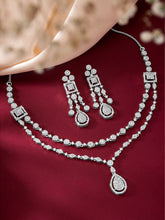 Lustrous Layers Droplet Divinity CZ Necklace Set