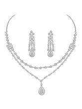 Lustrous Layers Droplet Divinity CZ Necklace Set