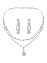 Lustrous Layers Droplet Divinity CZ Necklace Set